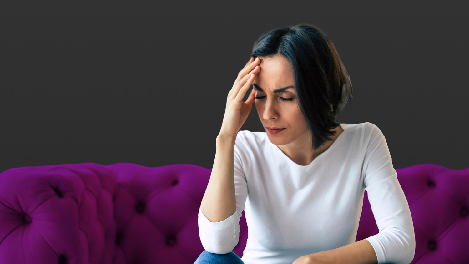 Woman with a migraine