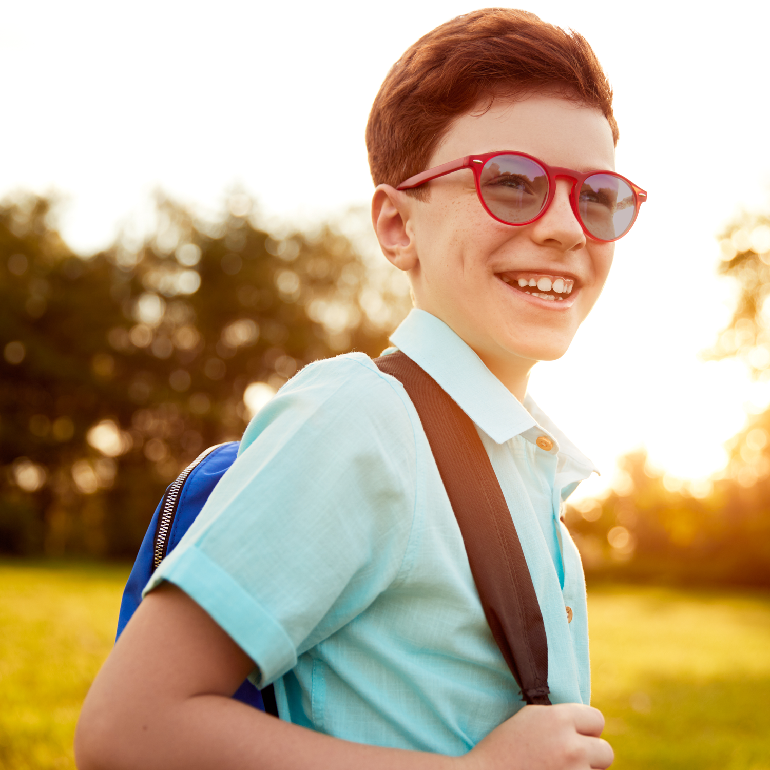 child wearing axon optics glasses with avulux lenses